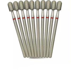 ראש יהלום קרמלין מניקור קצה מעוגל אדום 3.7MM